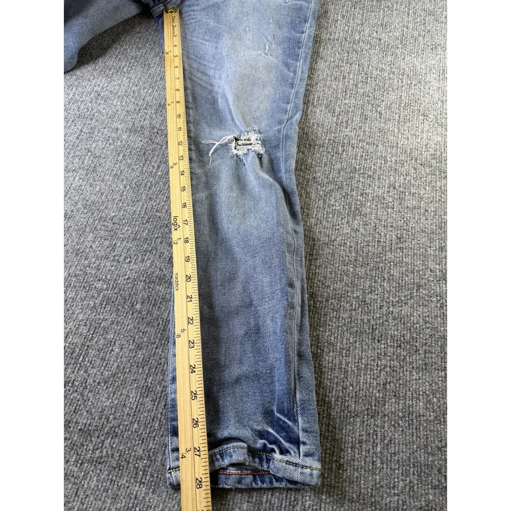 Tommy Hilfiger Denim Jeans Men 32x30 Skinny Moulante Pocket Crest Distressed Y2K